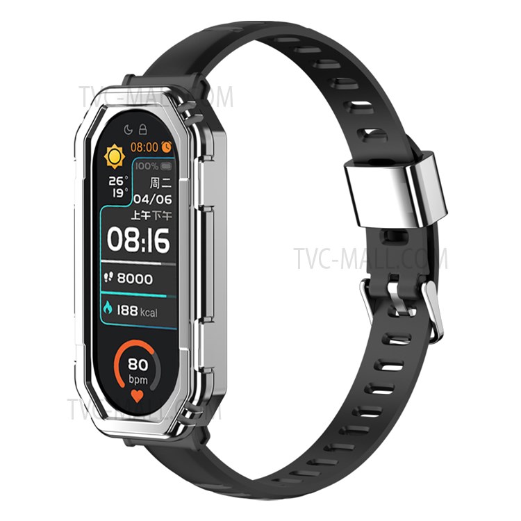 Wholesale One-piece Design Electroplating Adjustable TPU Watch Strap  Watchband for Xiaomi Mi Band 5/6 - Silver from China | TVC-Mall.com