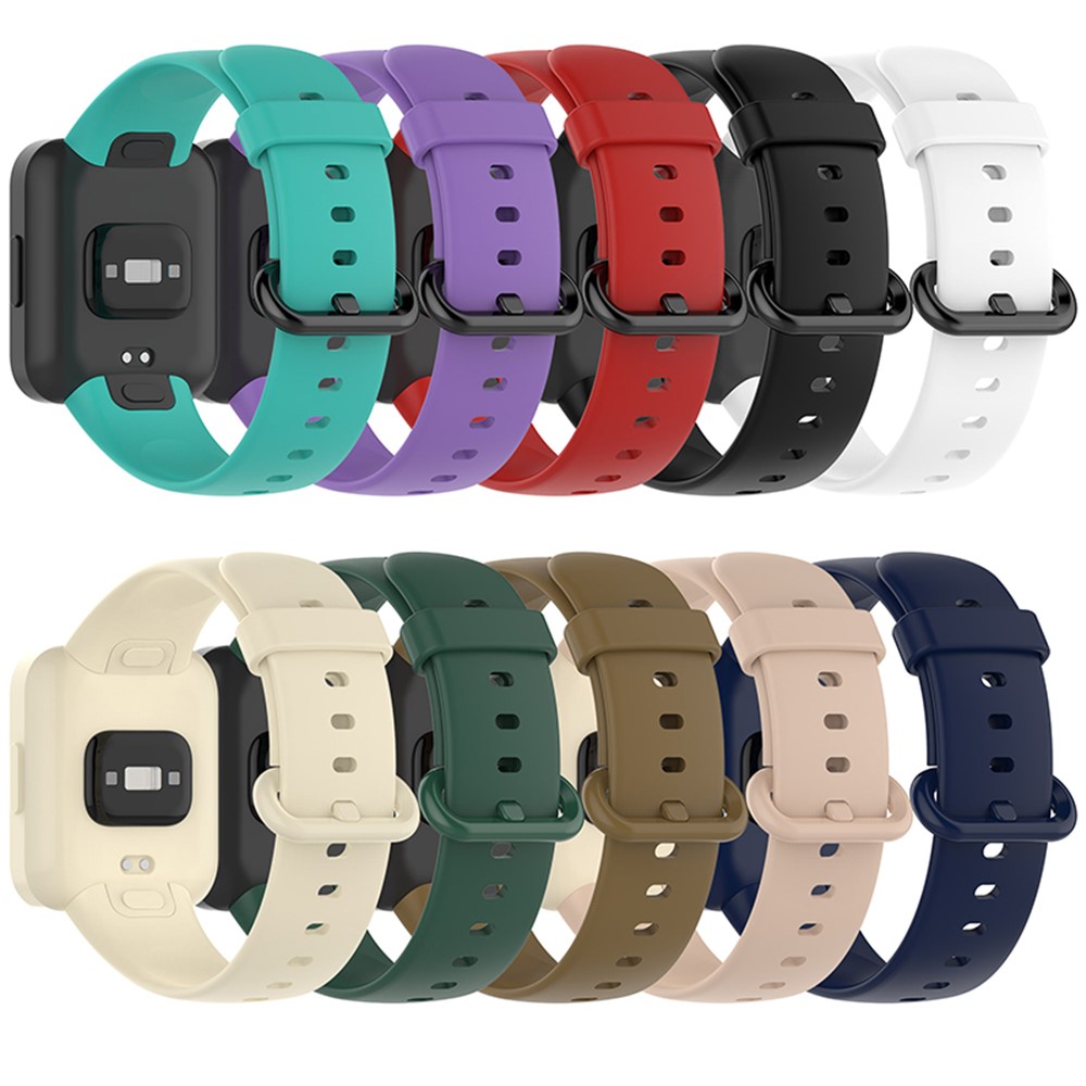 Adjustable Solid Color Watch Band Soft Silicone Strap for Xiaomi Redmi Watch 2 / Redmi Watch 2 Lite - Black-6