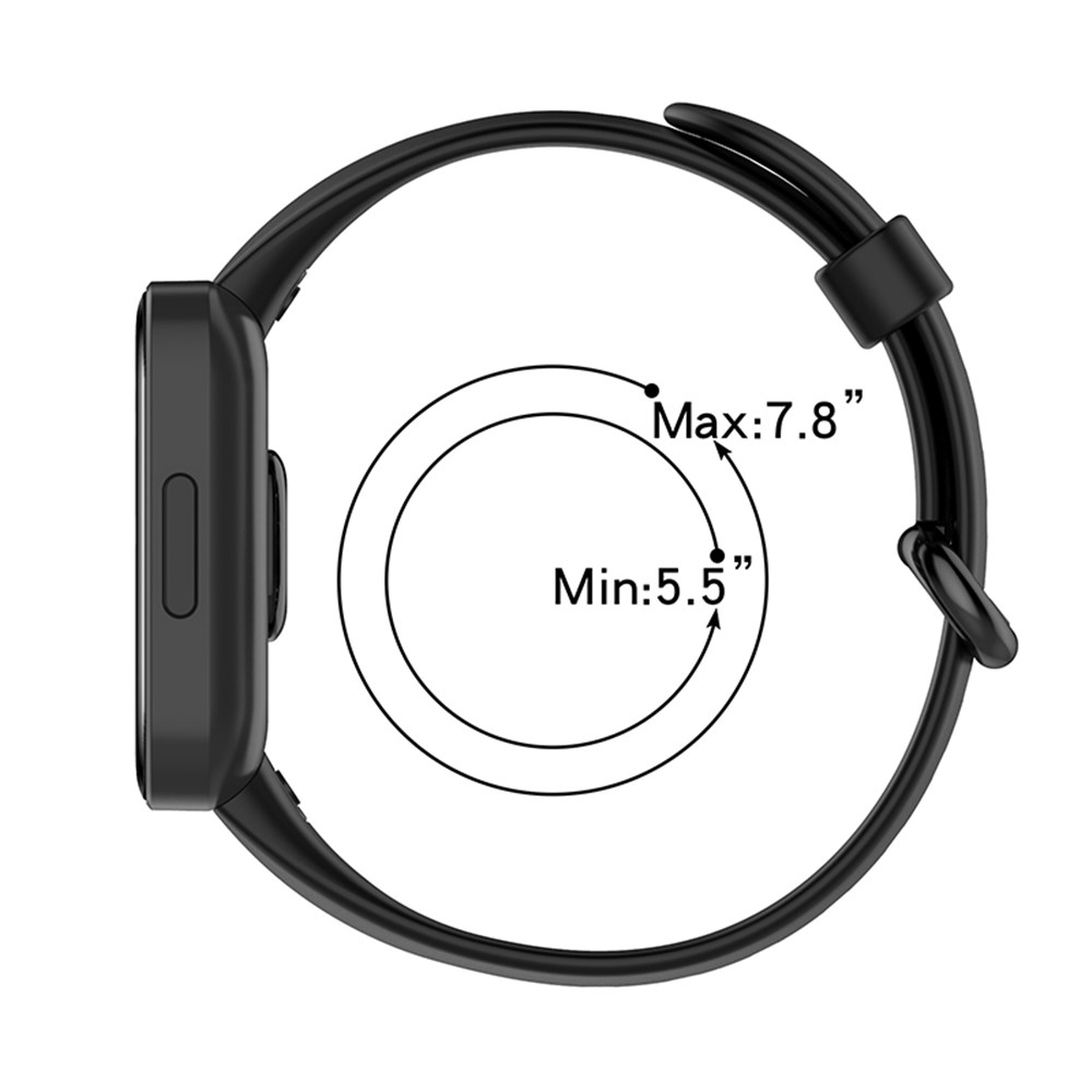Adjustable Solid Color Watch Band Soft Silicone Strap for Xiaomi Redmi Watch 2 / Redmi Watch 2 Lite - Black-7