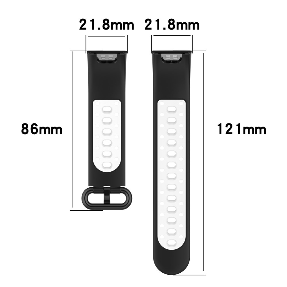 Dual Color Breathable Watch Band Soft Silicone Strap for Xiaomi Redmi Watch 2 - Black/Grey-5