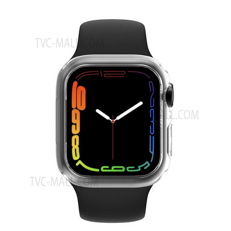 Electroplating TPU Protective Watch Frame Case for Apple Watch Series 7 45mm - Transparent-10