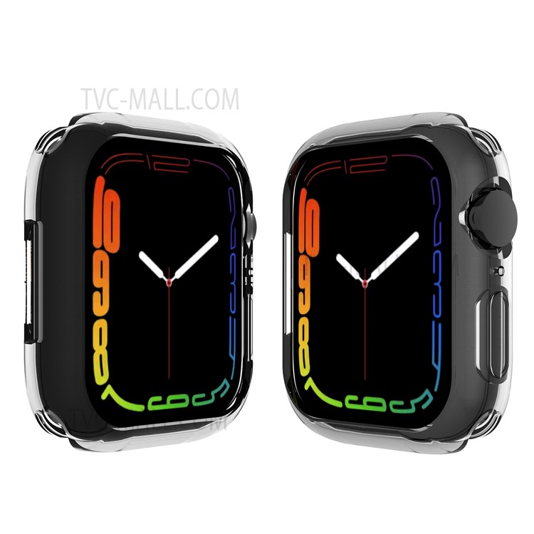 Electroplating TPU Protective Watch Frame Case for Apple Watch Series 7 45mm - Transparent-6