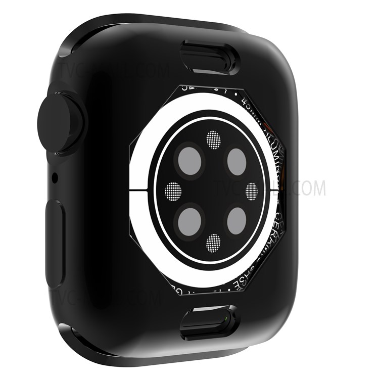 Dustproof Electroplating TPU Protective Watch Frame Case for Apple Watch Series 7 45mm - Black-5