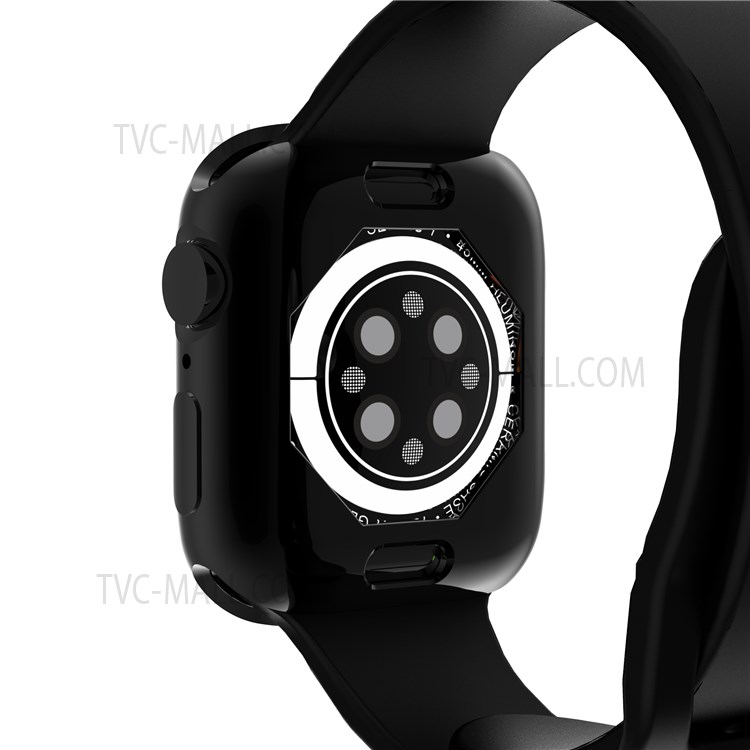 Dustproof Electroplating TPU Protective Watch Frame Case for Apple Watch Series 7 45mm - Black-9
