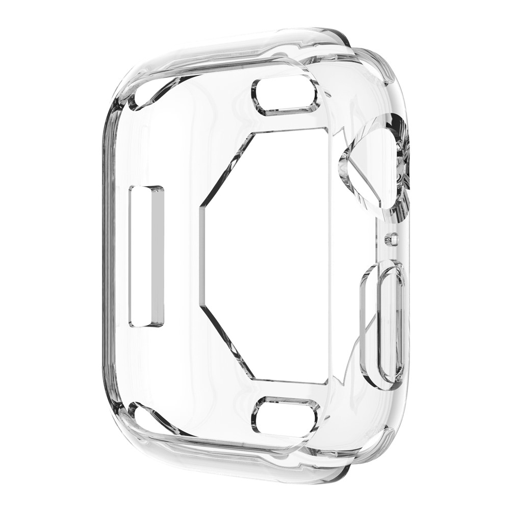 Scratch-resistant Flexible TPU Electroplating Protective Watch Frame Case for Apple Watch Series 7 41mm - Transparent-3