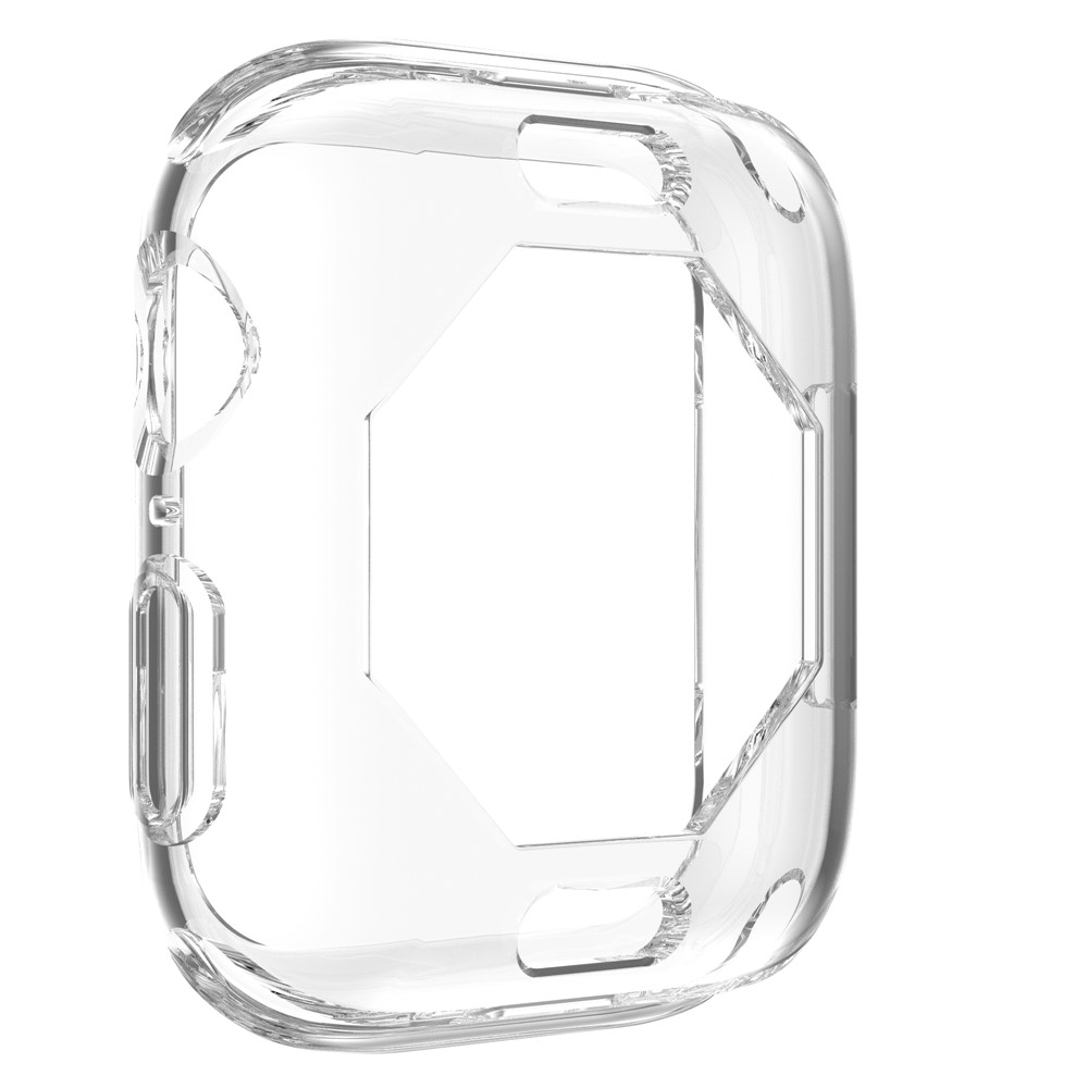 Scratch-resistant Flexible TPU Electroplating Protective Watch Frame Case for Apple Watch Series 7 41mm - Transparent-5