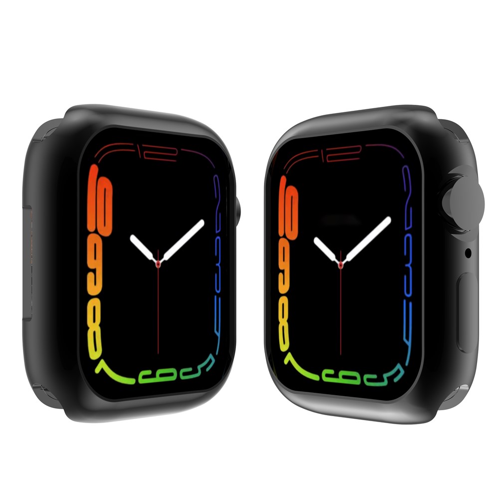 Shockproof TPU Electroplating Watch Frame Protective Case for Apple Watch Series 7 41mm - Black-1