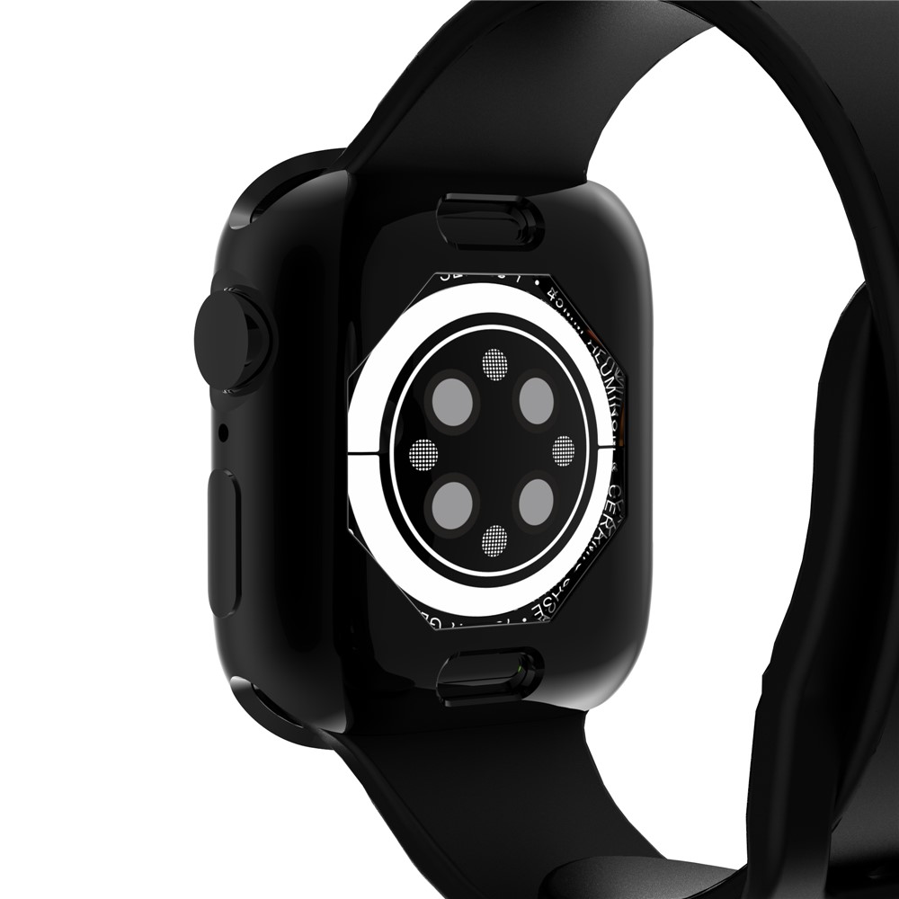 Shockproof TPU Electroplating Watch Frame Protective Case for Apple Watch Series 7 41mm - Black-6