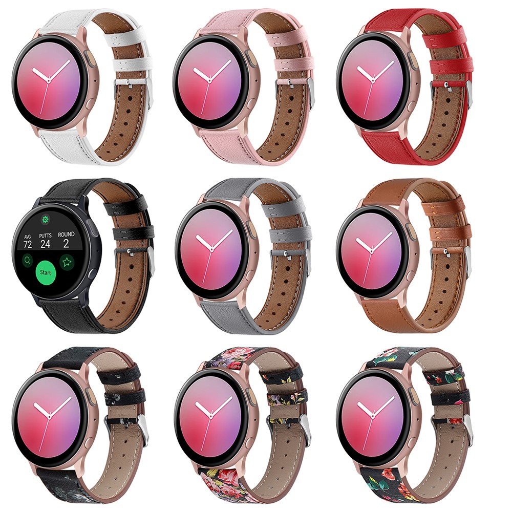 22mm Replacement Watchband Top Layer Cowhide Genuine Leather Strap for Samsung Galaxy Watch 46mm/Gear S3 Classic/Huawei Watch GT 2e - White-5