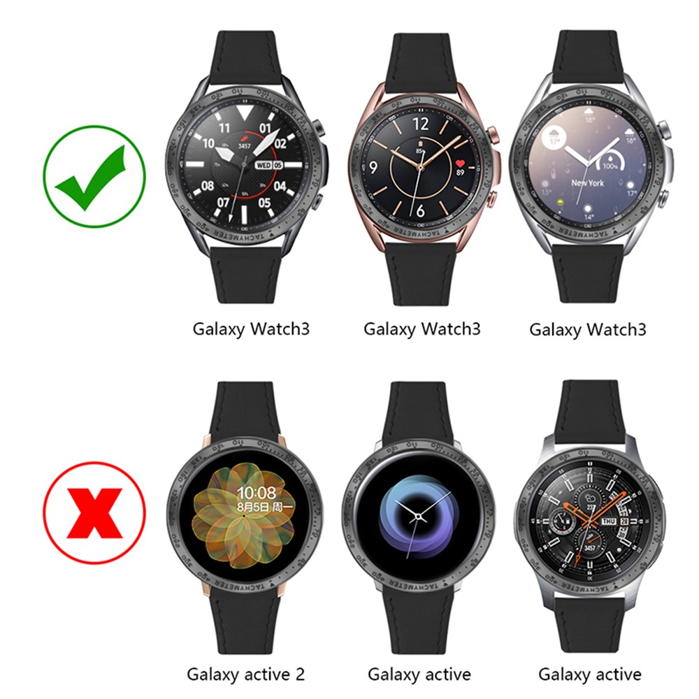 Protective Stainless Steel Watch Bezel Metal Ring Cover for Samsung Galaxy Watch3 41mm - Black-4