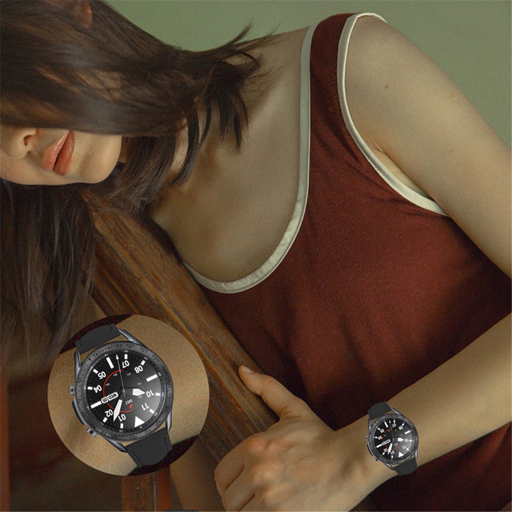 Protective Stainless Steel Watch Bezel Metal Ring Cover for Samsung Galaxy Watch3 41mm - Black-7