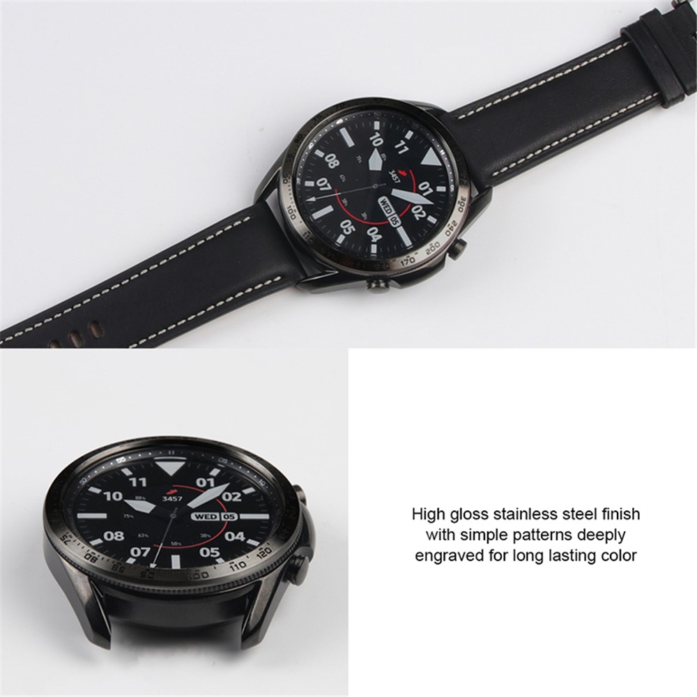 Protective Stainless Steel Watch Bezel Metal Ring Cover for Samsung Galaxy Watch3 41mm - Black-8