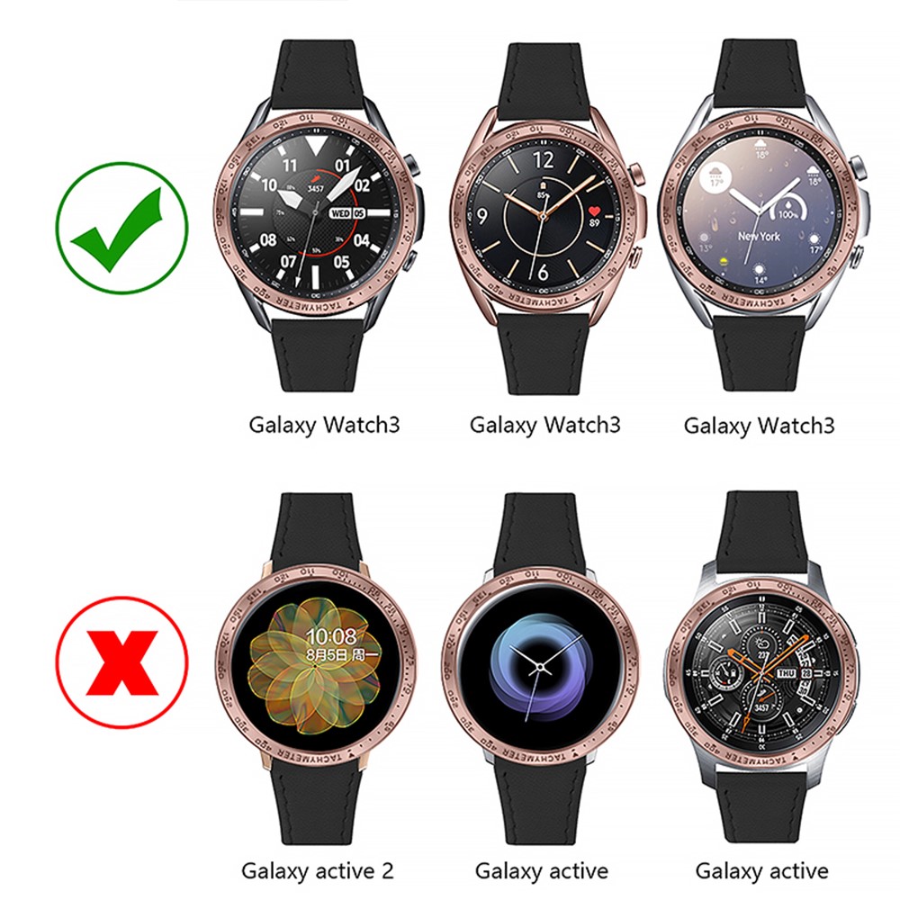 Relógio De Aço Inoxidável Resistente A Riscos Capa De Anel Protetor Para Samsung Galaxy Watch3 41mm - Bronze-6