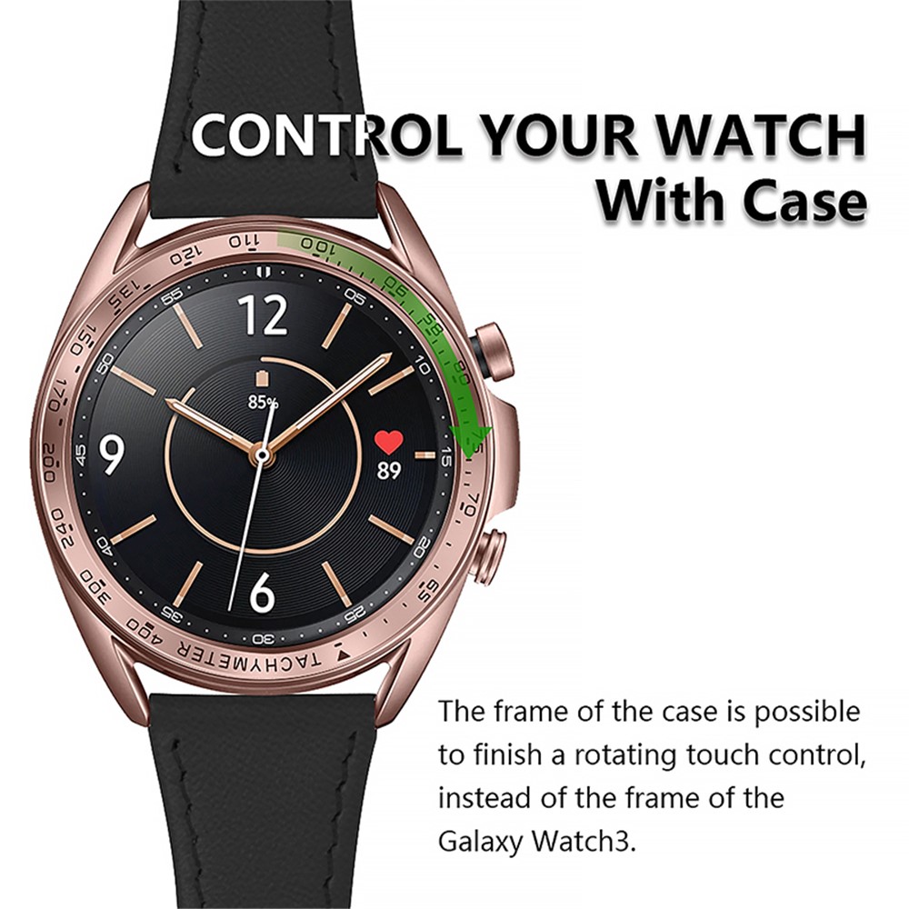 Relógio De Aço Inoxidável Resistente A Riscos Capa De Anel Protetor Para Samsung Galaxy Watch3 41mm - Bronze-9