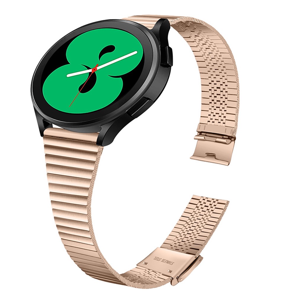 Side Textured Design Adjustable Double Buckle Stainless Steel Watch Band Wrist Bracelet for Samsung Galaxy Watch3 41mm/Galaxy Watch Active3/Galaxy Watch Active2 40mm 44mm/Gear S2 - Pink Gold-3