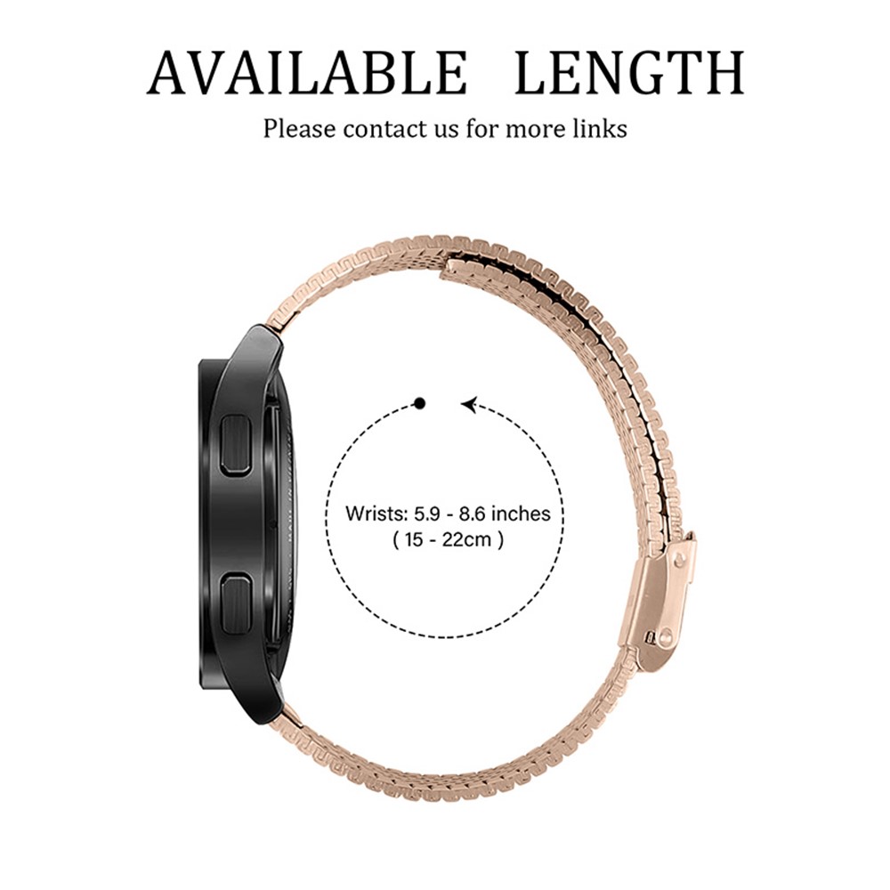 Side Textured Design Adjustable Double Buckle Stainless Steel Watch Band Wrist Bracelet for Samsung Galaxy Watch3 41mm/Galaxy Watch Active3/Galaxy Watch Active2 40mm 44mm/Gear S2 - Pink Gold-5
