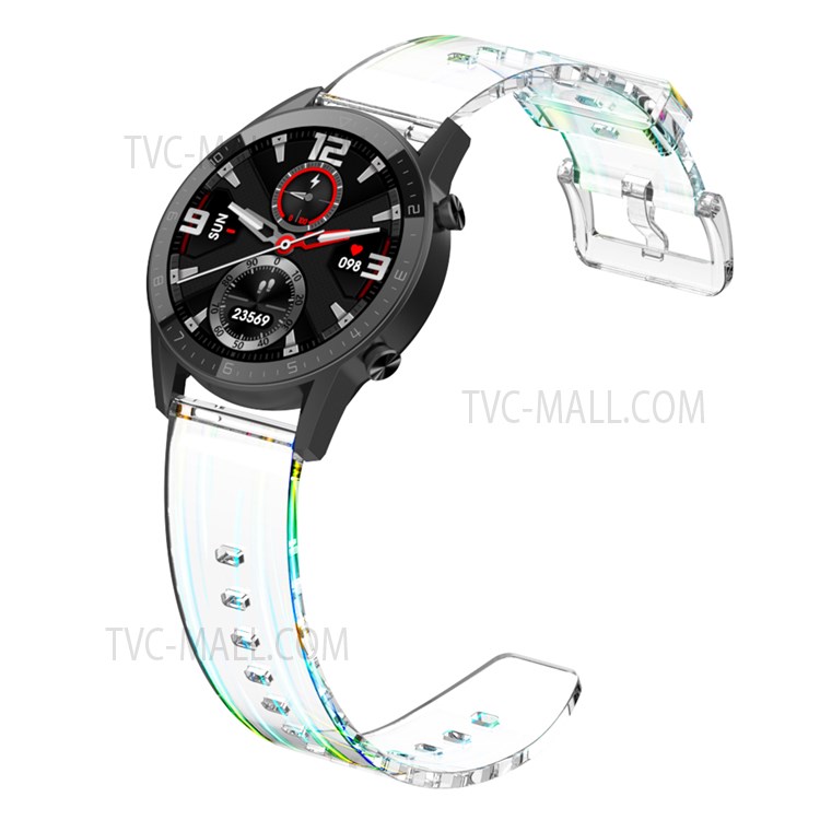 20mm Soft TPU Watch Band Transparent Wrist Strap for Samsung Galaxy Watch 4/4 Classic / Huawei Watch 2 / Garmin Forerunner 245/645 - Transparent-2