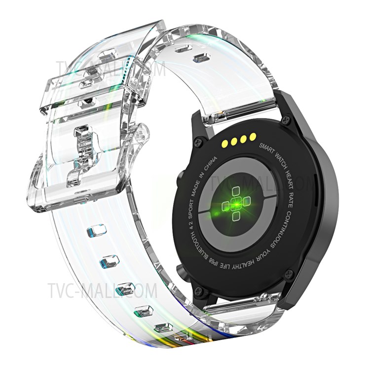 20mm Soft TPU Watch Band Transparent Wrist Strap for Samsung Galaxy Watch 4/4 Classic / Huawei Watch 2 / Garmin Forerunner 245/645 - Transparent-4