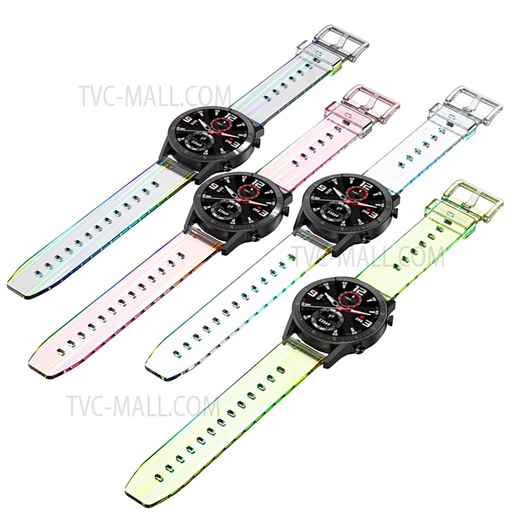 20mm Soft TPU Watch Band Transparent Wrist Strap for Samsung Galaxy Watch 4/4 Classic / Huawei Watch 2 / Garmin Forerunner 245/645 - Transparent-7