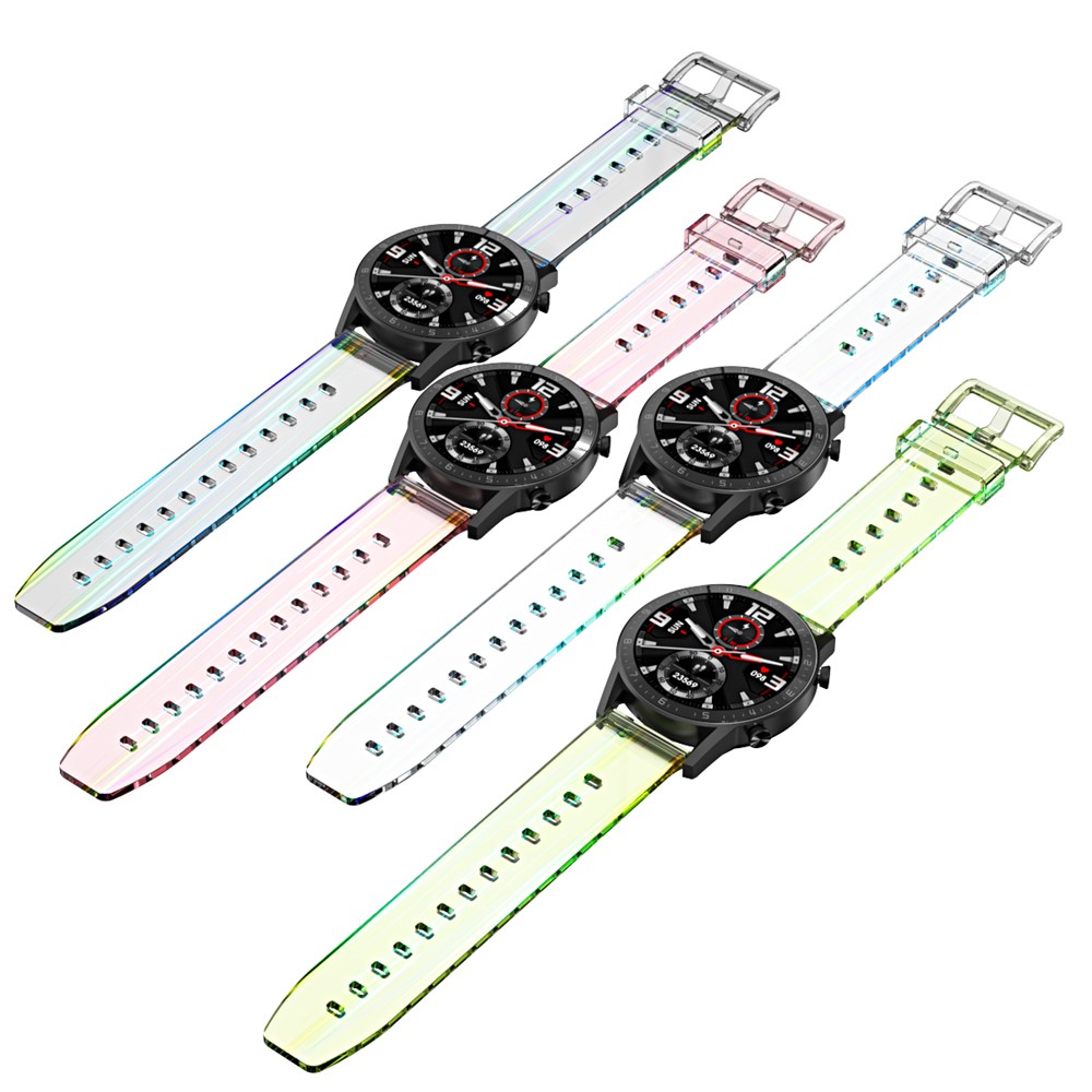22mm Transparent TPU Smart Watch Band Replacement Wrist Strap for Suunto 9 Peak/Samsung Galaxy Watch3 45mm - Transparent-7