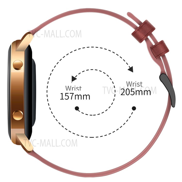 22mm Fashionable Textured Smart Watch Strap Top Layer Genuine Leather Replacement Smart Bracelet Strap for Huawei Watch GT 2 Pro / Haylou RS3 / RT - Red-8