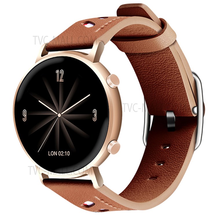 20mm Top Layer Genuine Leather French Style Texture Wrist Band Watch Strap for Huawei Watch GT2 42mm / Huami Amazfit GTS 3 - Brown-3