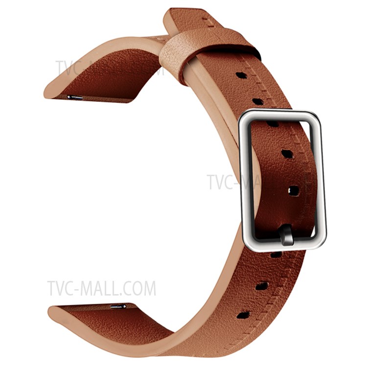 20mm Top Layer Genuine Leather French Style Texture Wrist Band Watch Strap for Huawei Watch GT2 42mm / Huami Amazfit GTS 3 - Brown-4