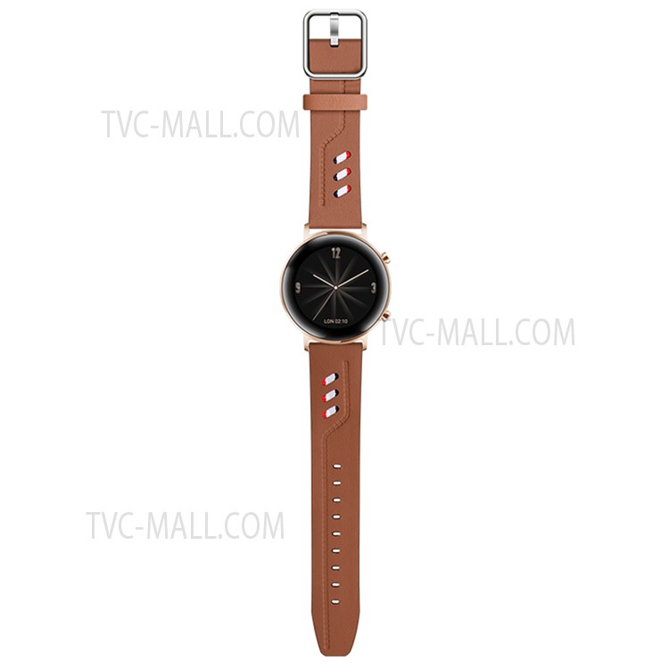 20mm Top Layer Genuine Leather French Style Texture Wrist Band Watch Strap for Huawei Watch GT2 42mm / Huami Amazfit GTS 3 - Brown-5