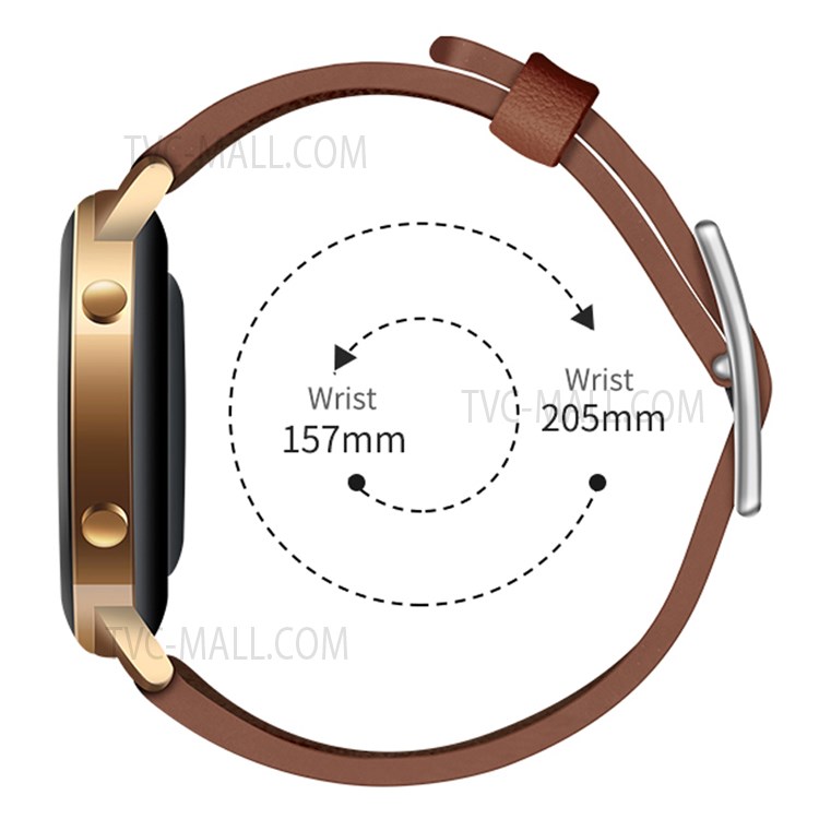 20mm Top Layer Genuine Leather French Style Texture Wrist Band Watch Strap for Huawei Watch GT2 42mm / Huami Amazfit GTS 3 - Brown-8
