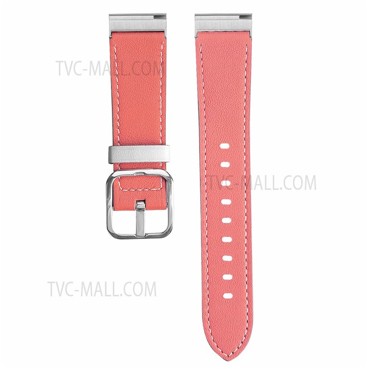 Double-sided Genuine Leather Watchband 22mm Watch Wrist Strap for Huawei Watch GT 2 Pro - White/Pink-5