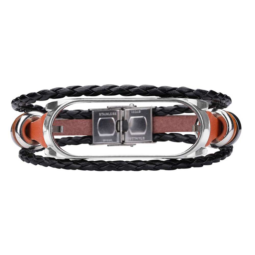 Retro Ethnic Style Smart Watch Wrist Band Strap Beaded Bracelet for Xiaomi Mi Band 5/6 - Brown/Silver-3