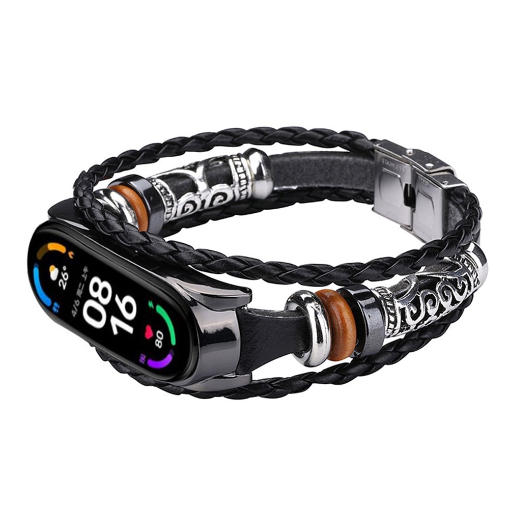 Retro Ethnic Style Smart Watch Wrist Band Strap Beaded Bracelet for Xiaomi  Mi Band 5/6 - Black-TVC-Mall.com