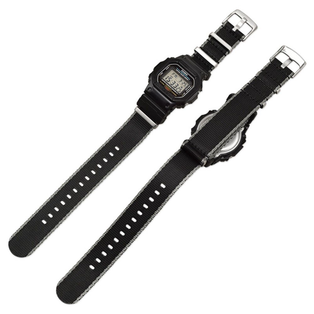 3 Watch Band Loop Watch Strap Replacement Nylon Canvas Watch Band for Casio GA-110/G-8900/DW-5600 - Green+Light Green-6