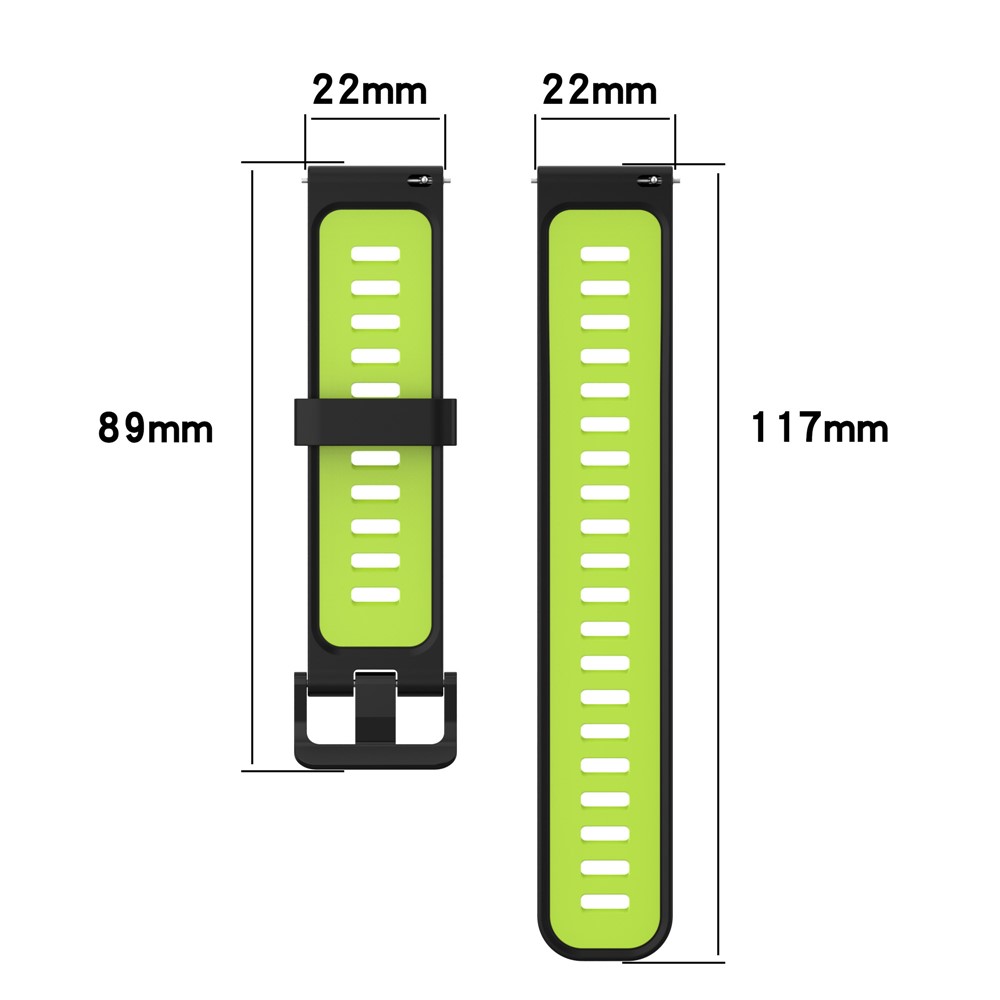 22mm Silicone Watch Strap Soft Wristband with Buckle for Samsung Galaxy Watch 3 45mm R840/Gear S3/Huawei Watch GT 2e/GT3 46mm/GT Runner - Black/Blue-8