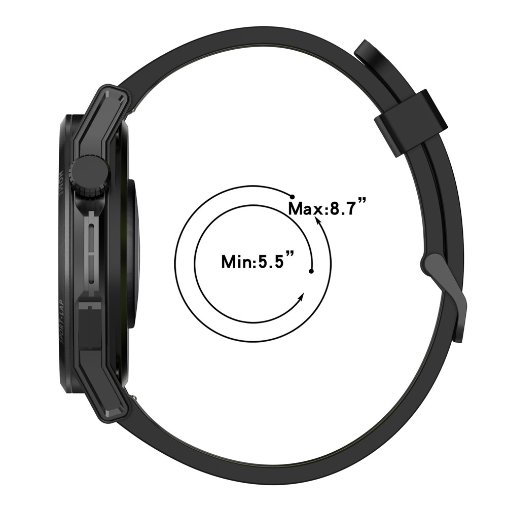 22mm Silicone Watch Strap Soft Wristband with Buckle for Samsung Galaxy Watch 3 45mm R840/Gear S3/Huawei Watch GT 2e/GT3 46mm/GT Runner - Black/Blue-9