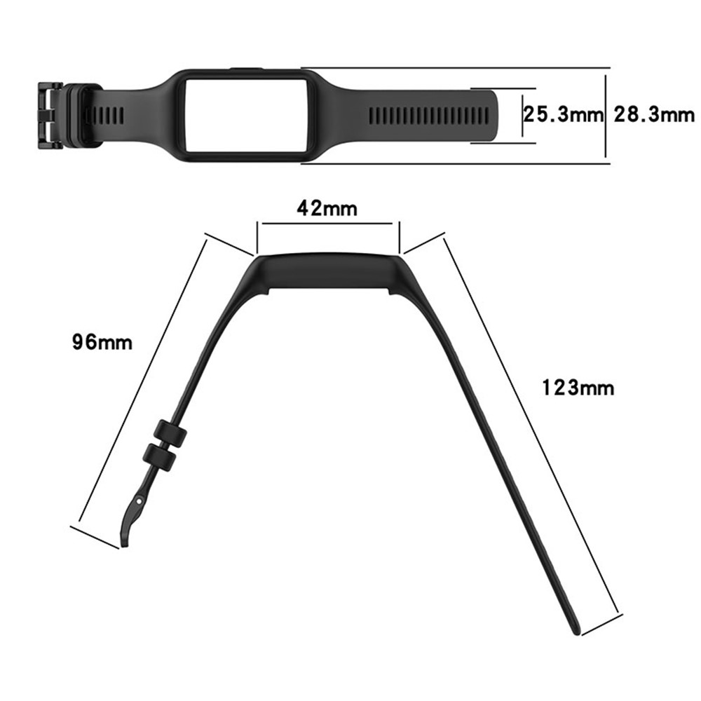 Replacement One-piece Smart Watch Strap Case Silicone Wrist Band for Honor Band 6/Huawei Band 6/Huawei Band 6 pro - Cyan-4