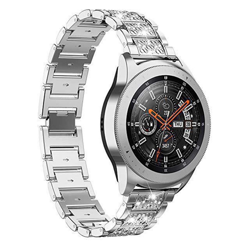 18mm 3-beads Rhinestone Decor Smart Watch Strap Metal Wrist Band for Garmin Venu 2S/Vivoactive 4S - Silver-2