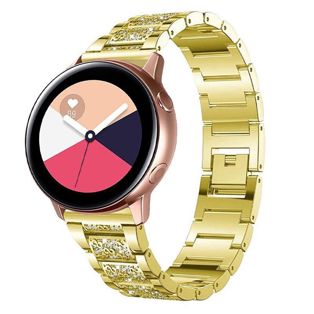 18mm 3-beads Rhinestone Decor Smart Watch Strap Metal Wrist Band for Garmin Venu 2S/Vivoactive 4S - Gold-2