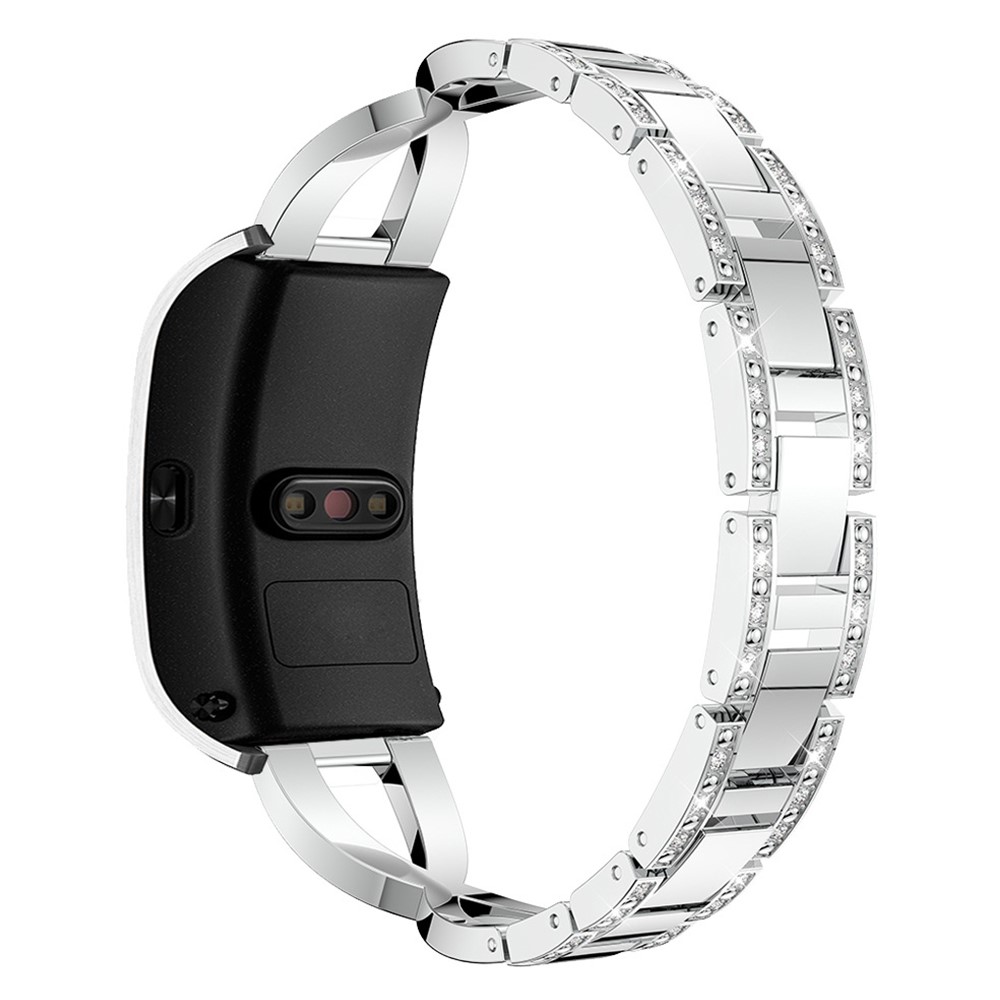 18mm Rhinestone Decor X Design Metal Watch Band Wrist Strap Replacement for Garmin Venu 2S/Vivoactive 4S - Silver-1