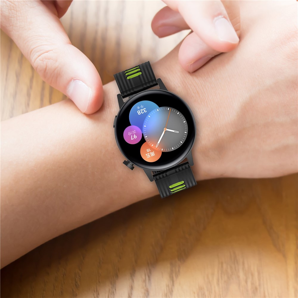 Wholesale 20mm Stripes Design Bi-color Silicone Soft Watch Band Adjustable  Wrist Strap for Huawei Watch GT3 42mm/Samsung Galaxy Watch4 40mm/44mm -  Black/Lime from China | TVC-Mall.com
