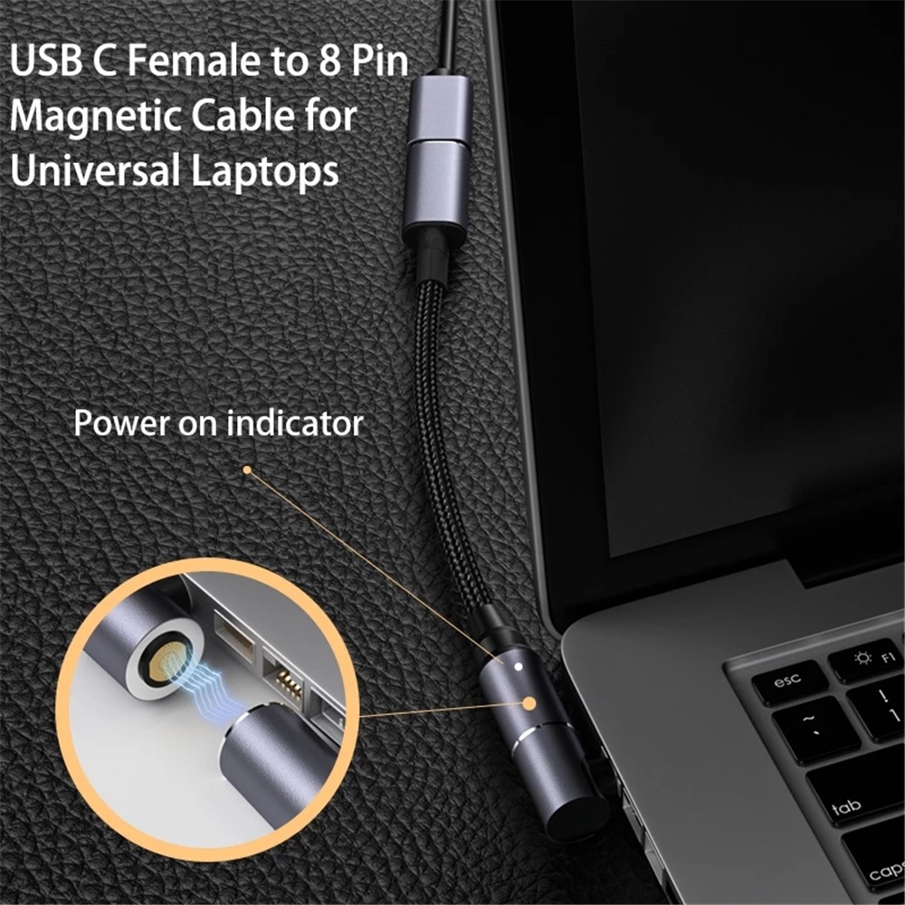 For Lenovo G405s G500 G500s G505 G505s G510 G700 100W Laptop Charging Cable USB C to Square Plug Magnetic Converter Cord-3