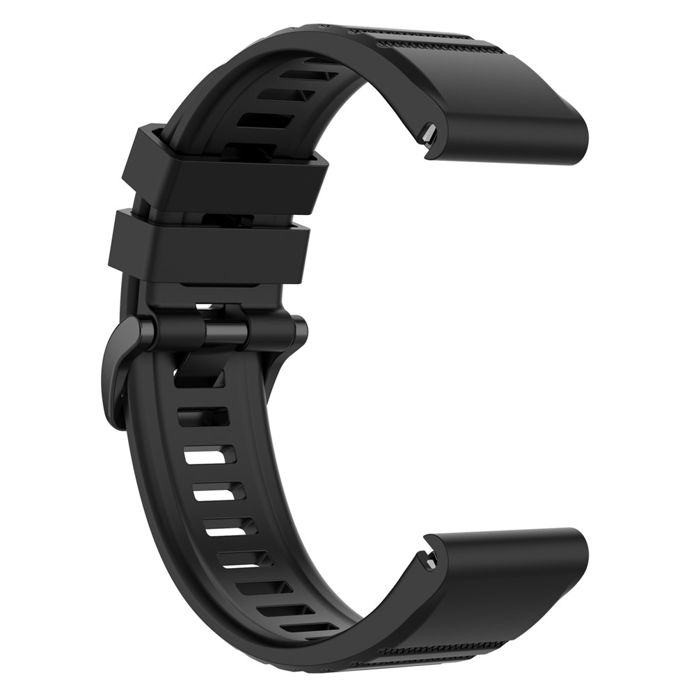 For Garmin Fenix 7/Epix Solid Color Quick Release Silicone Watch Band Replacement Wrist Strap 22mm - Black-4