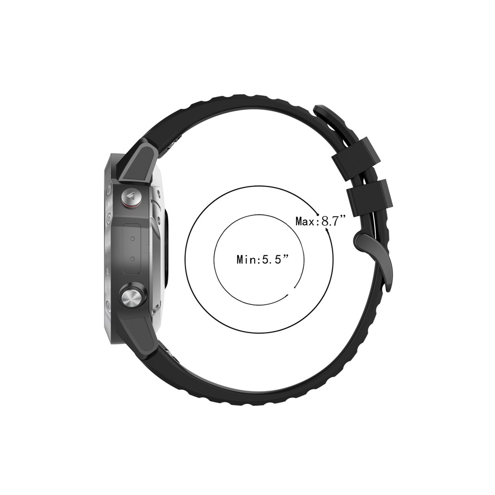 For Garmin Fenix 7/Epix Solid Color Quick Release Silicone Watch Band Replacement Wrist Strap 22mm - Black-8