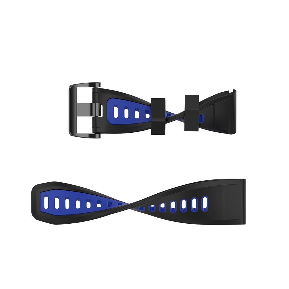 For Garmin Fenix 7X Dual-color Stylish Quick Release Silicone Watch Band Wrist Strap 26mm - Black/Blue-9