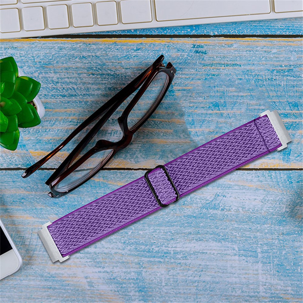 For Huami Amazfit GTR 47mm/Pace/Stratos/Stratos 2 Adjustable Elastic Watch Strap Universal 22mm Watch Band with Buckle - Purple-3