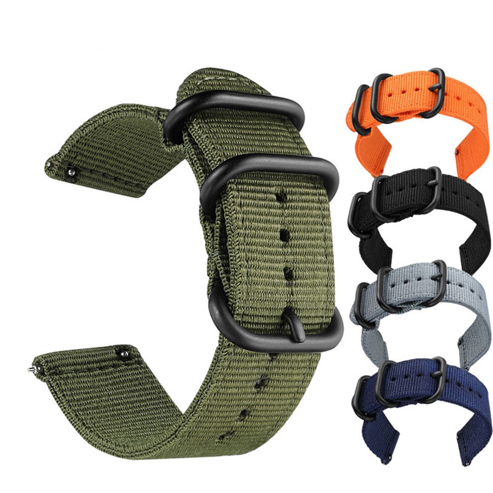 For Garmin Venue 2S / Vivoactive 4S 18mm Nylon Watch Strap Three Heavy Buckles Watch Band Replacement - Rainbow-5