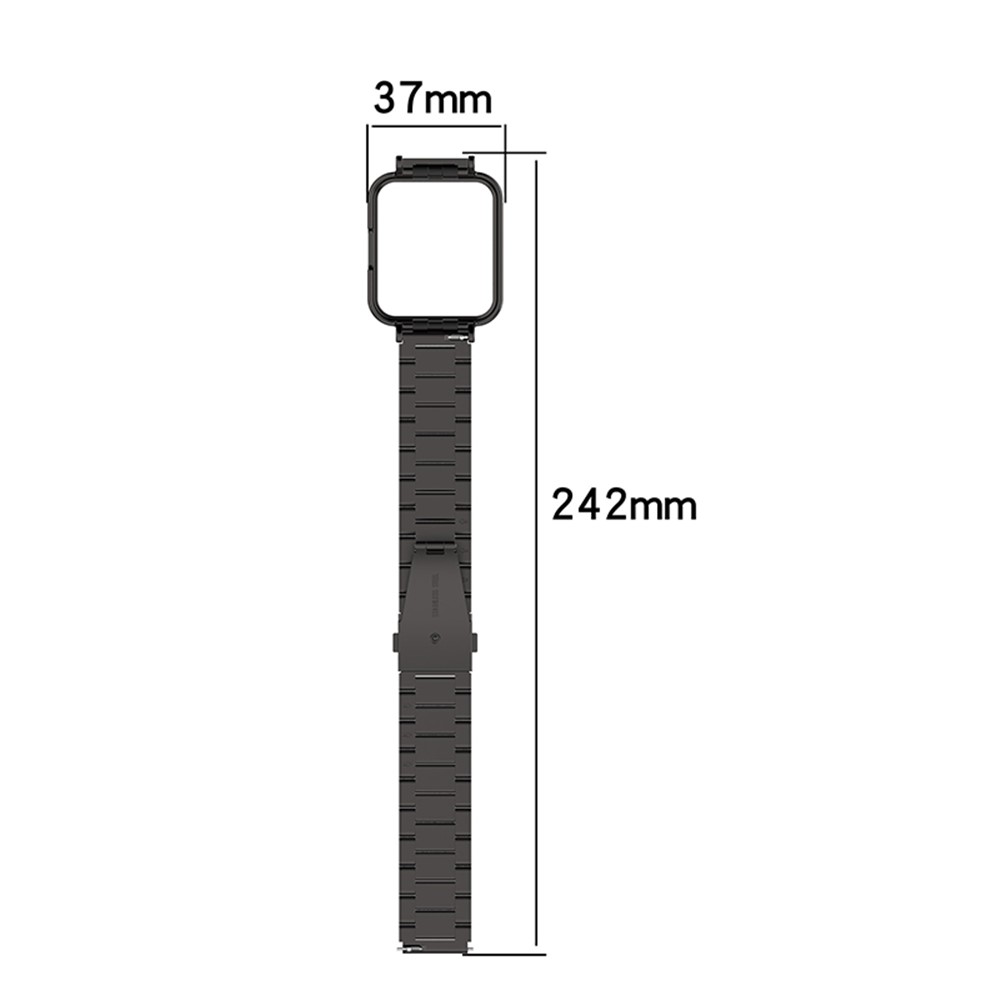 For Xiaomi Redmi Watch 2 Lite Three Beads Stainless Steel Replacement Wrist Strap with Watch Case - Black-13