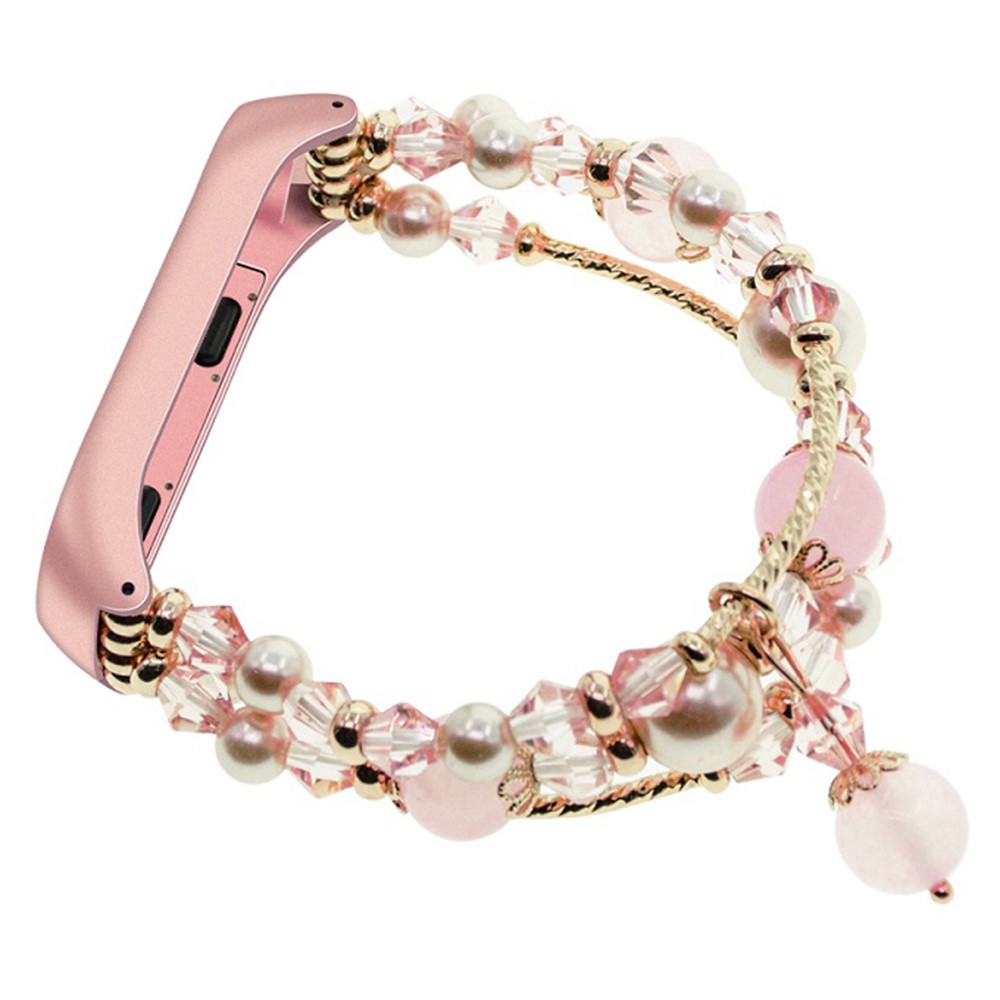 For Xiaomi Mi Band 3/Mi Band 4 Agate Crystal Smart Watch Band Bracelet Replacement Wrist Strap - Pink-4