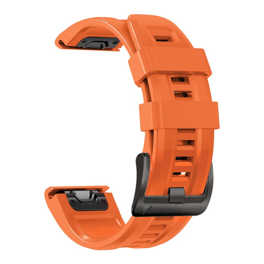 For Garmin Fenix 7 Soft Silicone Adjustable Watch Band Replacement Wrist Strap with Buckle - Orange-5