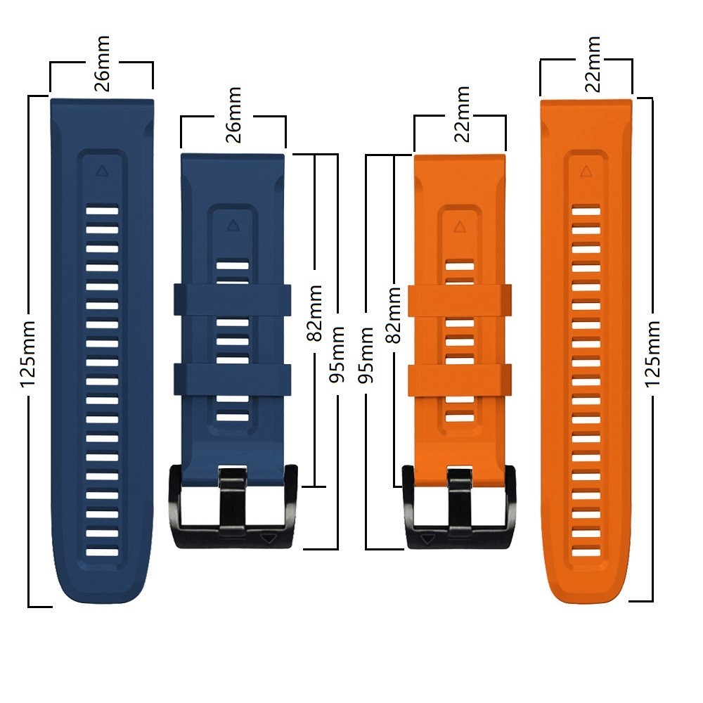 For Garmin Fenix 7 Soft Silicone Adjustable Watch Band Replacement Wrist Strap with Buckle - Orange-7